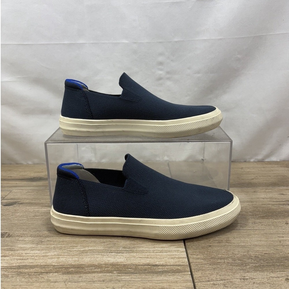 Rothys The Sneaker Navy Night Blue Slip On Knit Shoes Womens 8.5 Mens 7